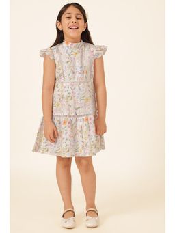 One Friday - Girls Multi Printed Cotton Dobby Dress