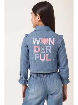 One Friday - Girls Blue Denim Shirt Style Top