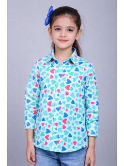 Pink Chick - Cotton Full Sleeves Heart Printed Shirt