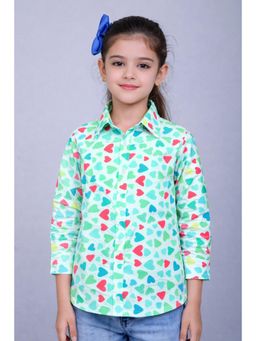 Pink Chick - Cotton Full Sleeves Heart Printed Shirt