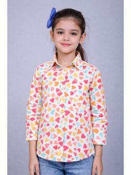 Pink Chick - Cotton Full Sleeves Heart Printed Shirt