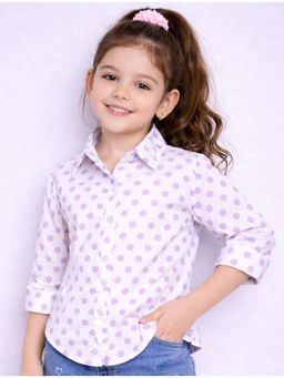 Pink Chick - Cotton Full Sleeves Polka Dot Shirt