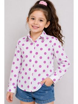 Pink Chick - Cotton Full Sleeves Polka Dot Shirt