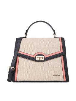 KLEIO - Jute Canvas Top Handle Handbag For Women