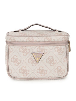 Guess - Women Beige Printed Toiletry Pouch