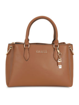 Guess - Women Brown Solid Satchel Bag