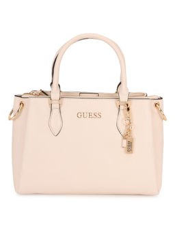 Guess - Women Beige Solid Satchel Bag