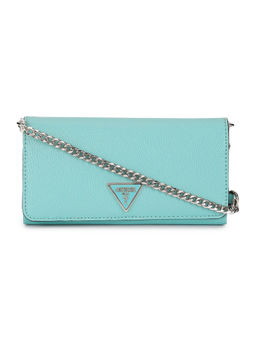 Guess - Women Teal Textured Sling Bag with Detachable Strap