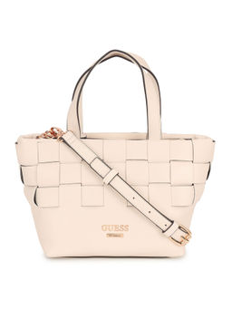 Guess - Women Pink Textured Satchel Bag with Detachable Strap