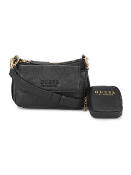 Guess - Women Black Solid Sling Bag with Detachable Strap & Pouch (Set of 2)