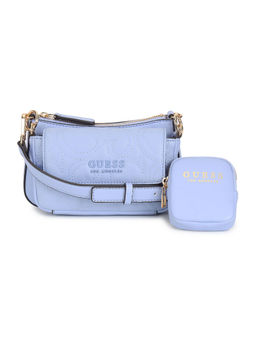 Guess - Women Blue Solid Sling Bag with Detachable Strap & Pouch (Set of 2)