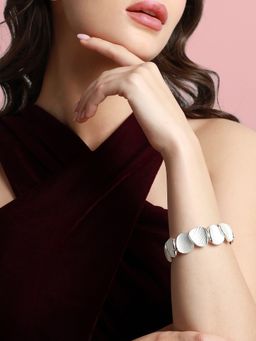 Sohi - Women Silver Metallic Abstract Bracelet