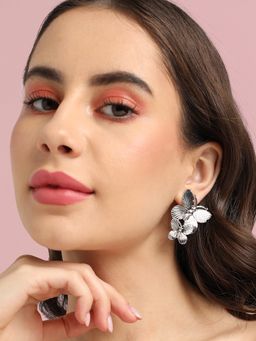 Sohi - Women Silver Butterfly Drop Earrings