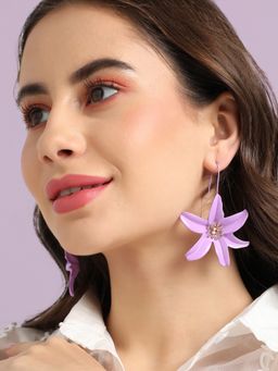 Sohi - Women Lavender Floral Drop Earrings