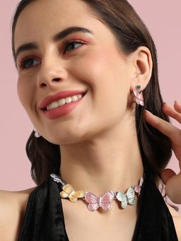 Sohi - Women Multicolour Pastel Butterfly Jewellery Set