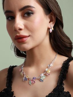 Sohi - Women Multicolour Pastel Leaf Jewellery Set