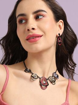 Sohi - Women Multicolour Abstract Oblong Jewellery Set