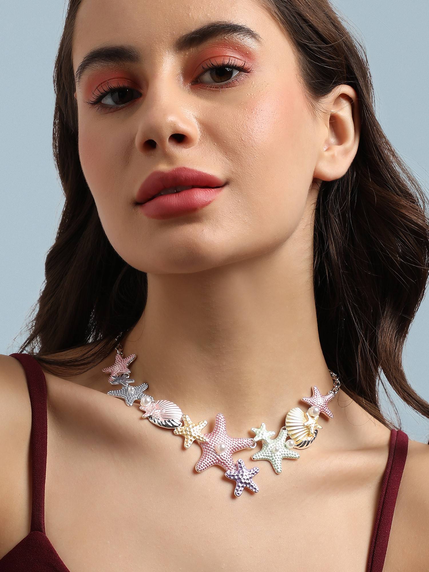 Women Multicolour Metallic Starfish Necklace
