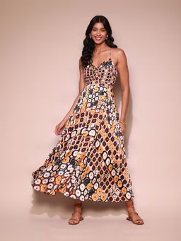 Label Ritu Kumar - Multi-Color Printed Sleeveless Maxi Dress