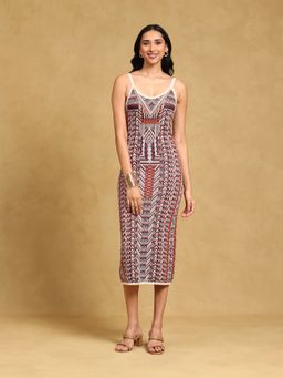 Label Ritu Kumar - Multi-Color Knitted Jacquard Dress