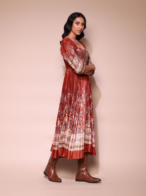 label ritu kumar red dress Buy Label Ritu Kumar Women Red & White Ethnic Motifs Georgette Maxi Dress - Dresses for Women 20424978