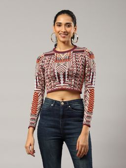 Label Ritu Kumar - Multi-Color Printed Crop Top