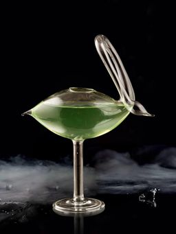 Smokey Cocktail - Flamingo Cocktail Glass With Straw (Pack of 2)