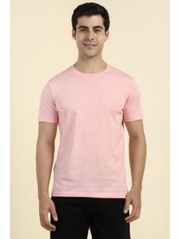 Allen Solly - Men Pink Cotton Crew Neck T-Shirt