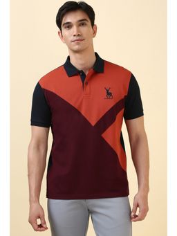 Allen Solly - Men Multi-Color Cotton Collar Neck Polo T-Shirt