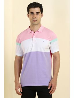 Allen Solly - Men Pink Cotton Collar Neck Polo T-Shirt