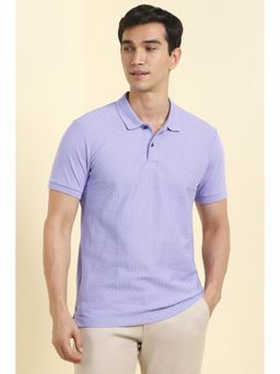 Allen Solly - Men Purple Cotton Collar Neck Polo T-Shirt