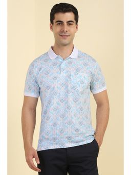 Allen Solly - Men White Cotton Collar Neck Polo T-Shirt