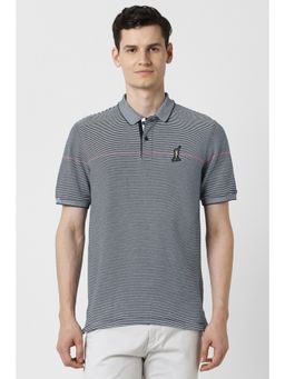 Peter England - Men White Cotton Collar Neck Polo T-Shirt