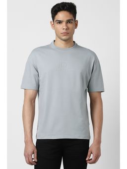 Van Heusen - Men Grey Cotton Blend Crew Neck T-Shirt