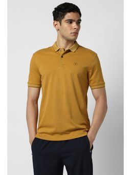 Van Heusen - Men Yellow Cotton Collar Neck Polo T-Shirt