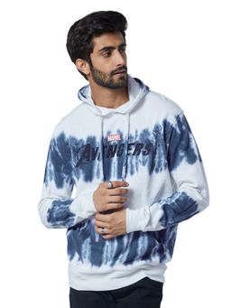 The Souled Store - Official Marvel Avengers Tie Dye Blue Color Hoodie for Men