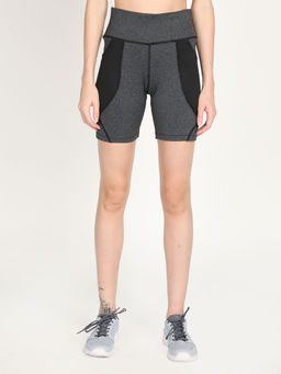 CHKOKKO - Colorblock Grey Activewear Shorts for Women