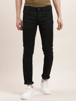 Turtle - Men Cotton Stretch Solid Black Jeans