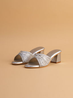 ERIDANI - Pelosa Silver Embroidered Heels