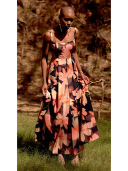 Basanti Kapde aur Koffee - The Midnight Flora Muslin Dress