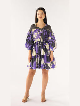 Basanti Kapde aur Koffee - Purple Muslin Whimsy Dress