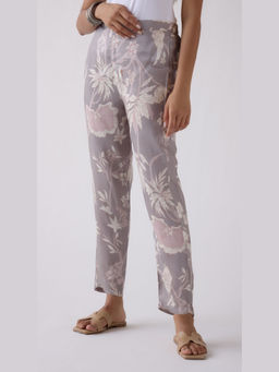 Basanti Kapde aur Koffee - Grey Straight-Fit Printed Pant