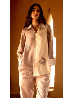 Basanti Kapde aur Koffee - The Ivory Sandscript Muslin Shirt