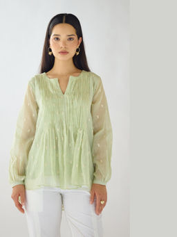 Basanti Kapde aur Koffee - Lime Blush Cotton Top