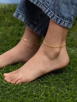 Shaya by CaratLane - Girls Gold Gold Plated Anklet
