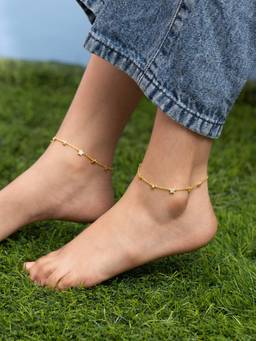 Shaya by CaratLane - Girls White Gold Plated Anklet