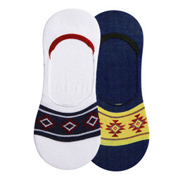 Secrets By ZeroKaata - Unisex Pack Of 2 Assorted Checked Cotton Shoe Liners Socks (Free Size)