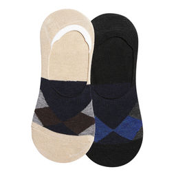 Secrets By ZeroKaata - Unisex Pack Of 2 Assorted Patterned Cotton Shoe Liners Socks (Free Size)