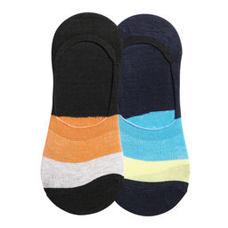 Secrets By ZeroKaata - Unisex Pack Of 2 Assorted Patterned Cotton Shoe Liners Socks (Free Size)