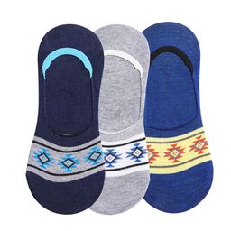 Secrets By ZeroKaata - Unisex Pack Of 3 Assorted Patterned Cotton Shoe Liners Socks (Free Size)